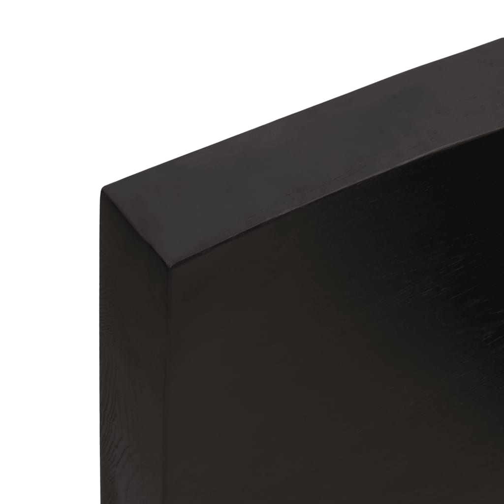 Live Edge Solid Wood Table Top, Dark Brown, 100x40x(2-6) cm