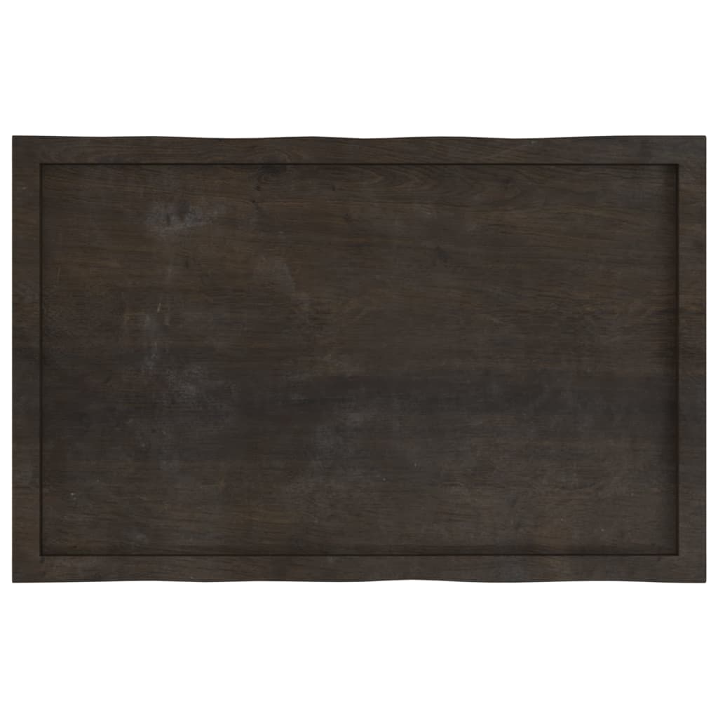 Live Edge Solid Wood Table Top, Dark Brown, 100x60x(2-4) cm
