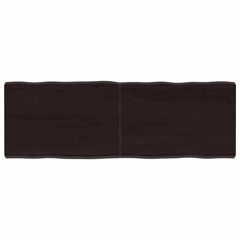 Live Edge Dark Brown Solid Wood Table Top 120x40 cm Adjustable