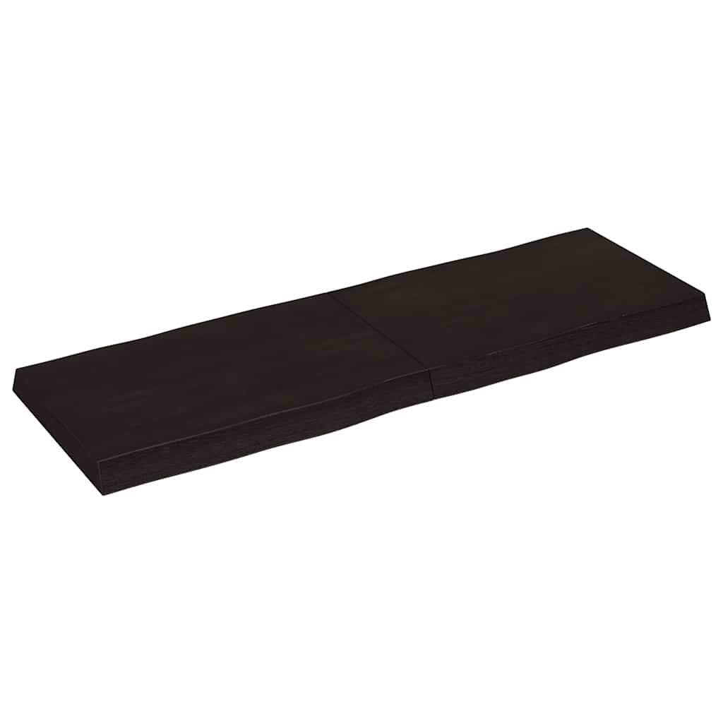 Live Edge Dark Brown Solid Wood Table Top 120x40 cm Adjustable