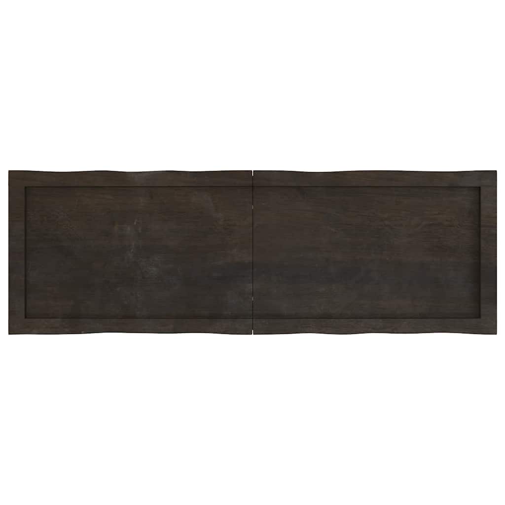 Live Edge Dark Brown Solid Wood Table Top 120x40 cm Adjustable