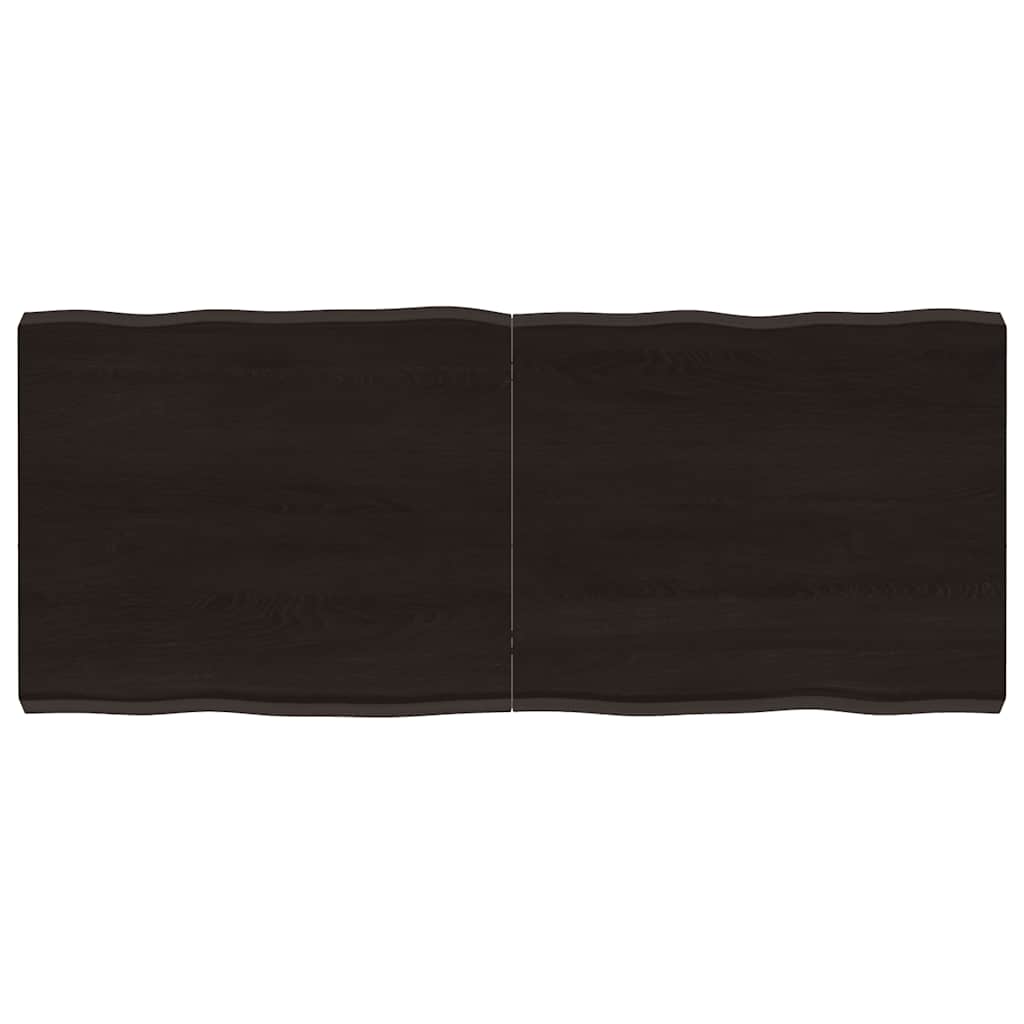 Live Edge Dark Brown Solid Wood Table Top 120x50 cm