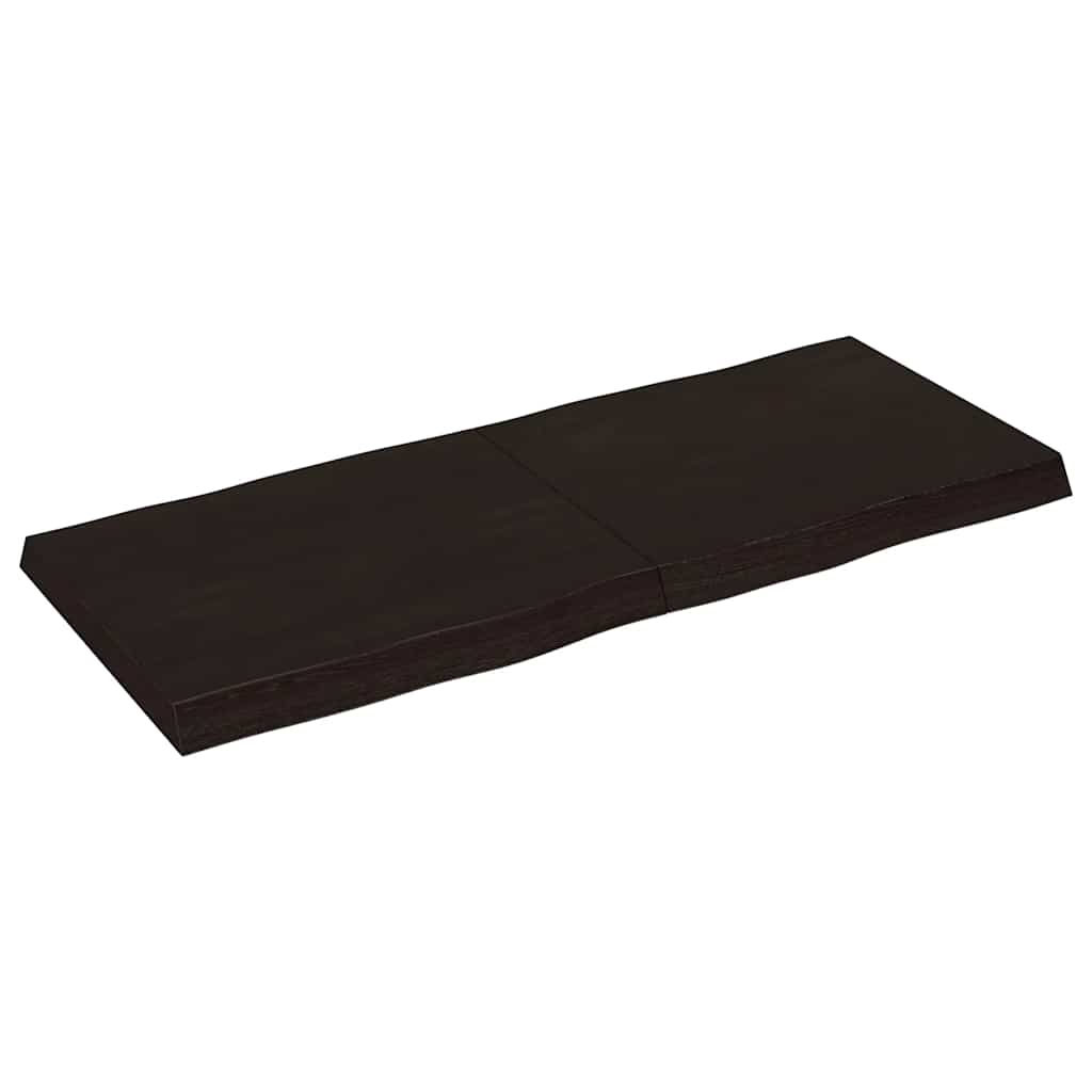 Live Edge Dark Brown Solid Wood Table Top 120x50 cm