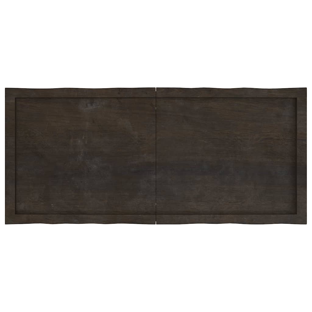 Live Edge Dark Brown Solid Wood Table Top 120x50 cm