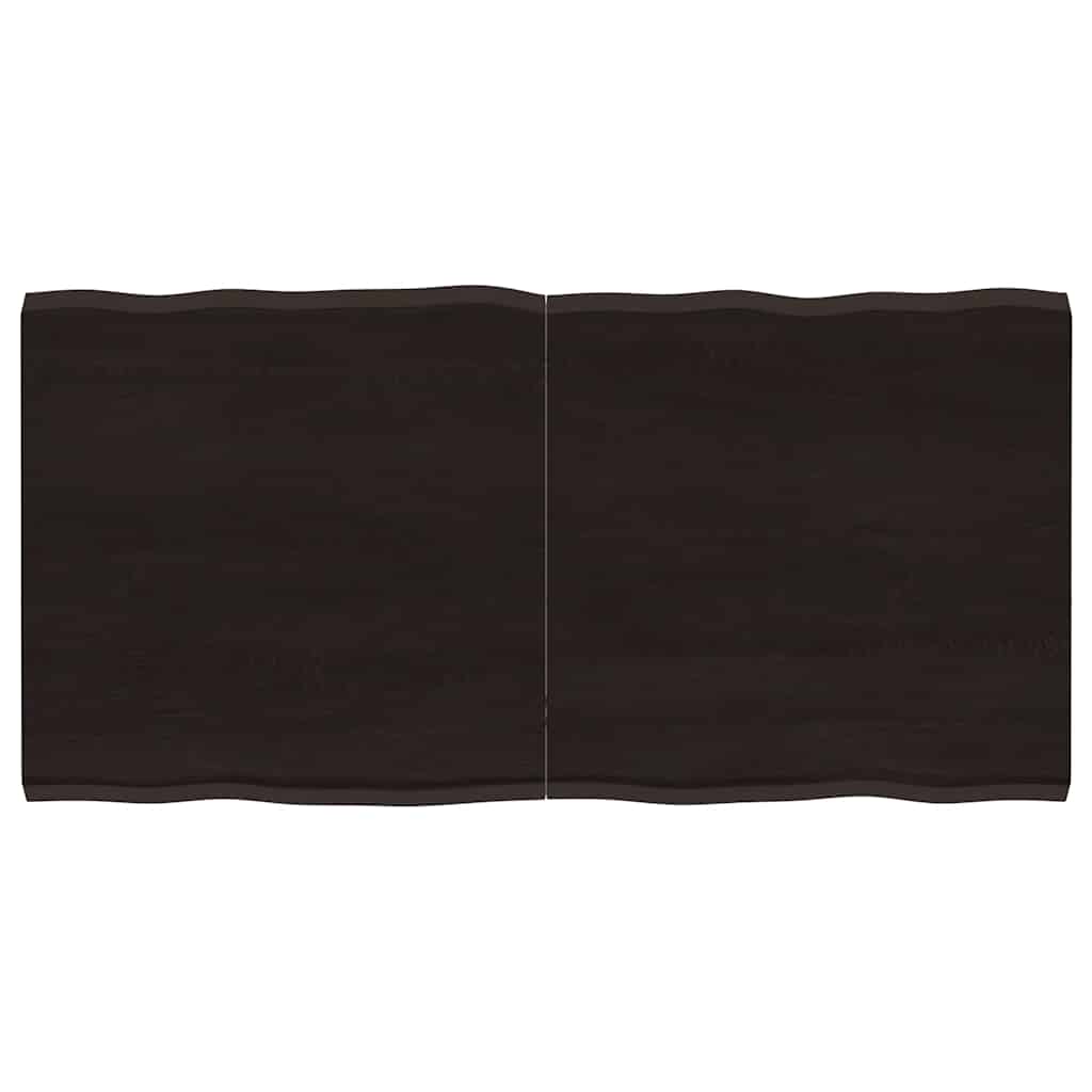 Solid Wood Live Edge Table Top, Dark Brown 120x60 cm