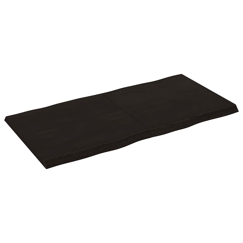 Solid Wood Live Edge Table Top, Dark Brown 120x60 cm