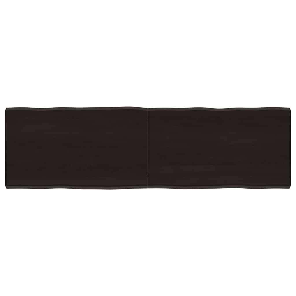 Live Edge Table Top, Dark Brown, Solid Wood, 140x40x(2-4) cm
