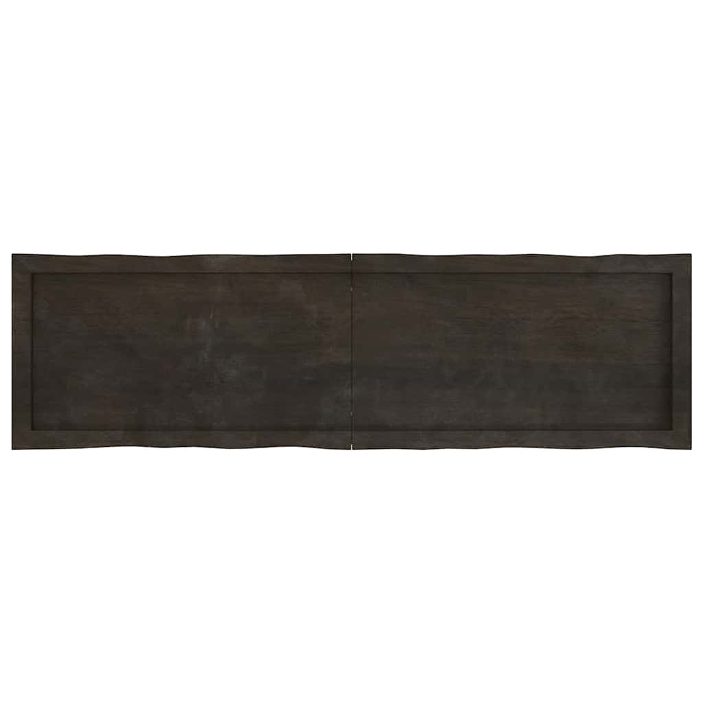 Live Edge Table Top, Dark Brown, Solid Wood, 140x40x(2-4) cm