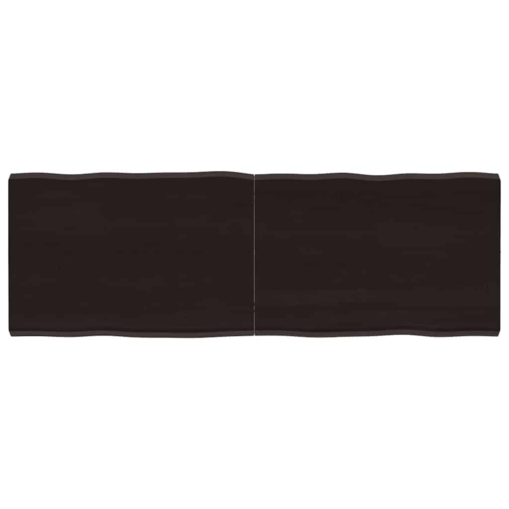 Live Edge Dark Brown Solid Wood Table Top 140x50x2-4 cm