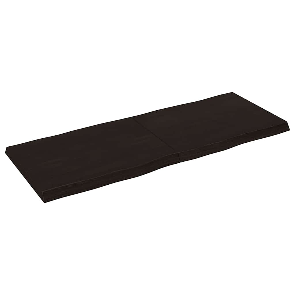 Live Edge Dark Brown Solid Wood Table Top 140x50x2-4 cm