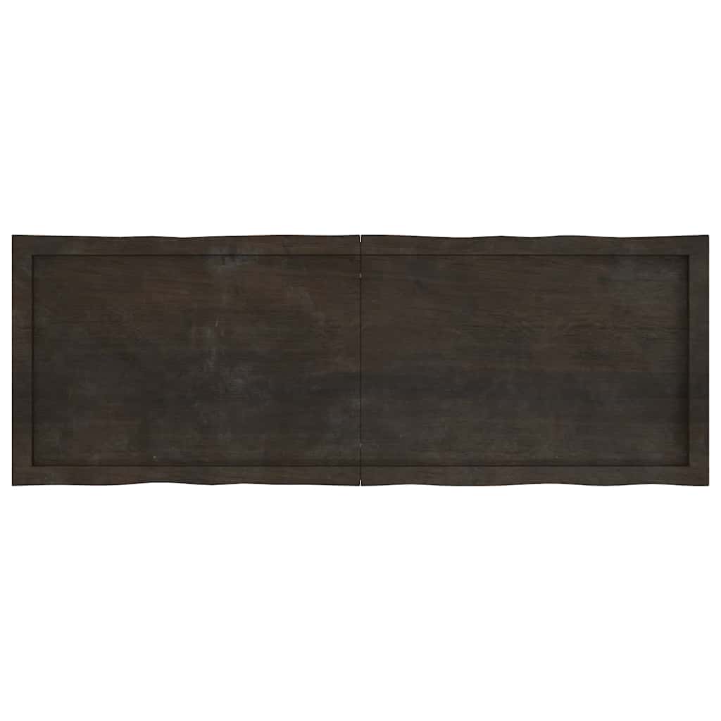Live Edge Dark Brown Solid Wood Table Top 140x50x2-4 cm
