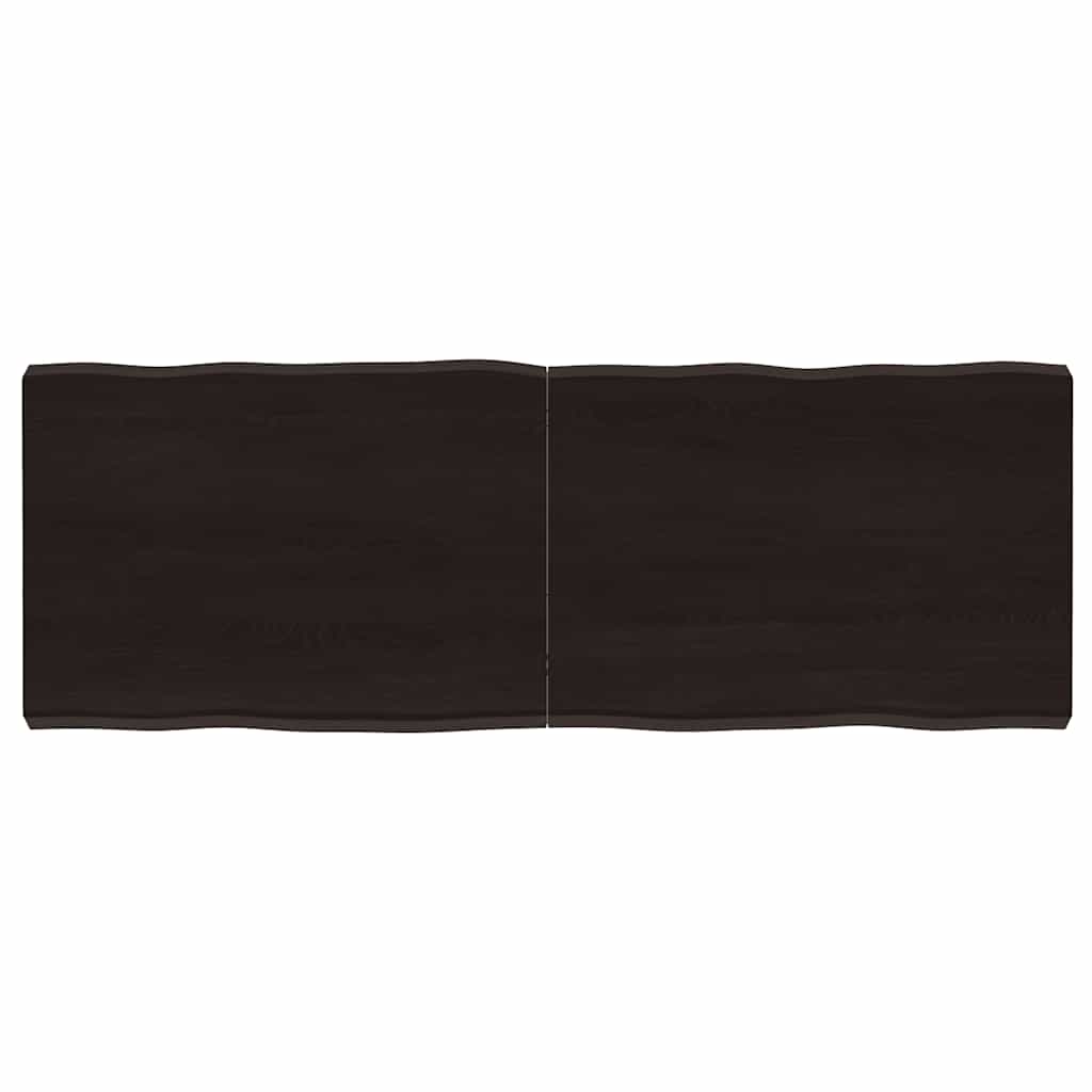Live Edge Dark Brown Solid Wood Table Top 140x50cm, Treated