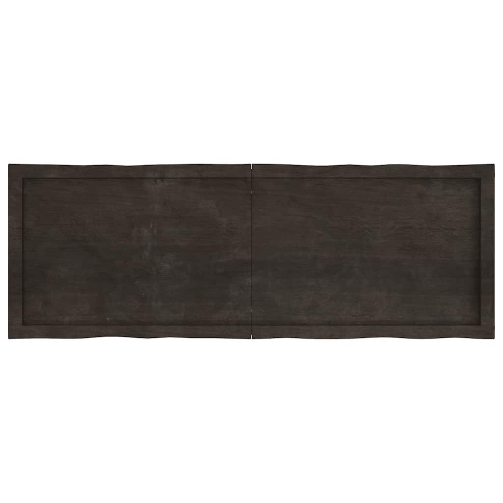 Live Edge Dark Brown Solid Wood Table Top 140x50cm, Treated