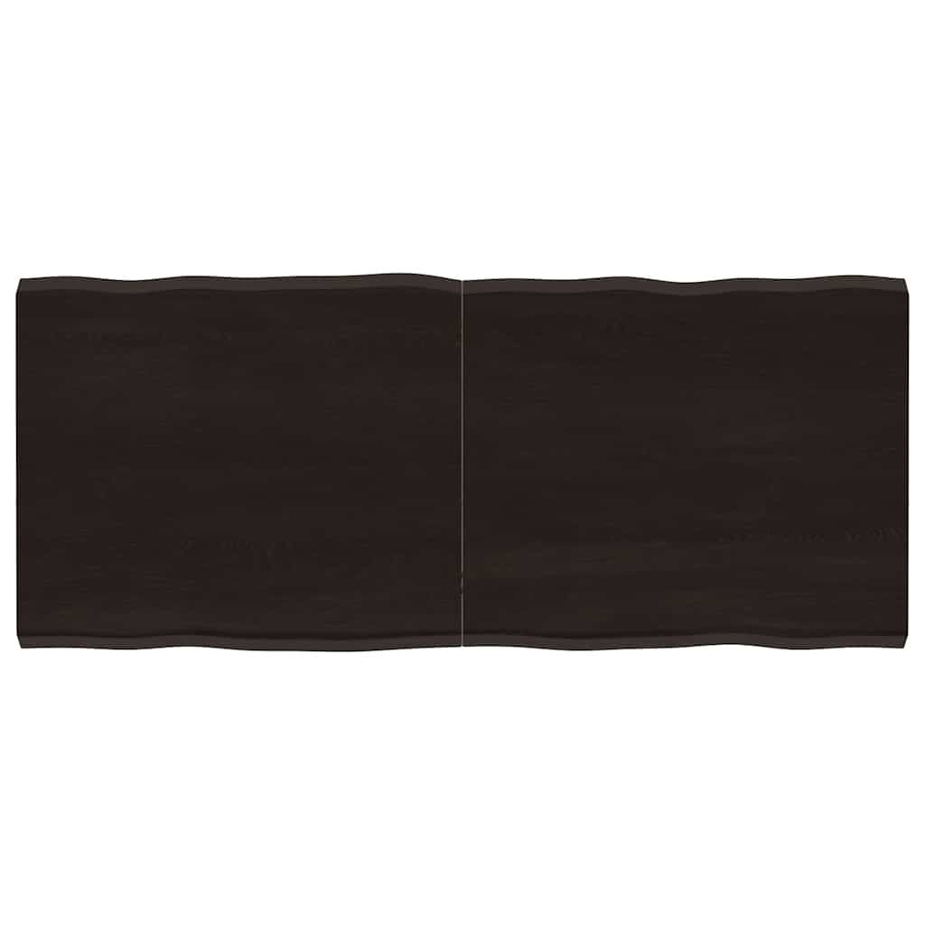 Live Edge Dark Brown Solid Wood Table Top - 140x60x(2-4) cm