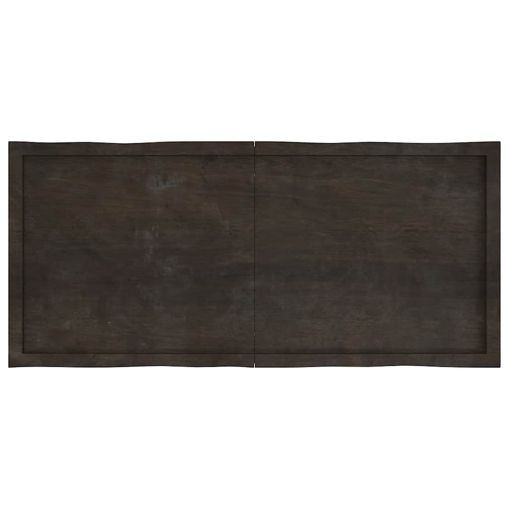 Live Edge Dark Brown Solid Wood Table Top - 140x60x(2-4) cm
