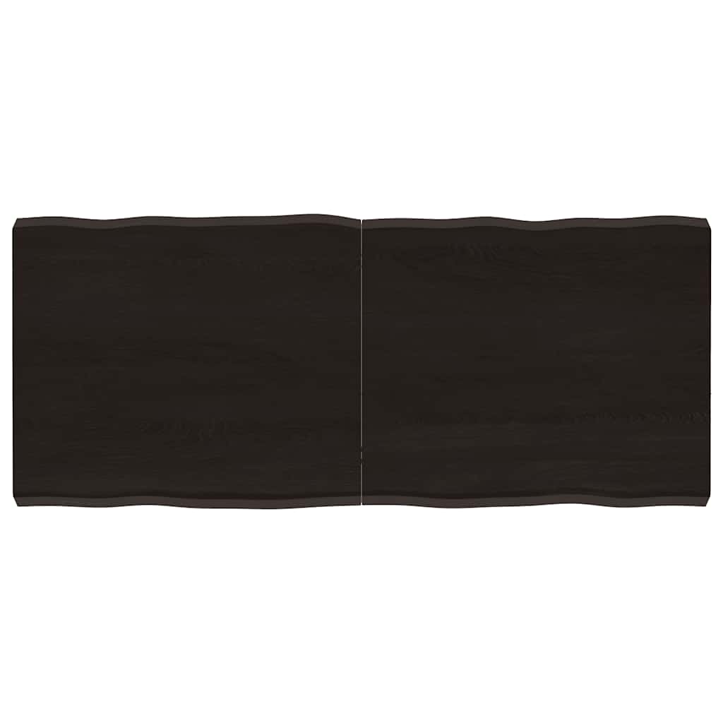 Dark Brown Live Edge Solid Wood Table Top 140x60 cm