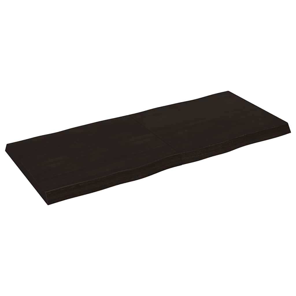 Dark Brown Live Edge Solid Wood Table Top 140x60 cm