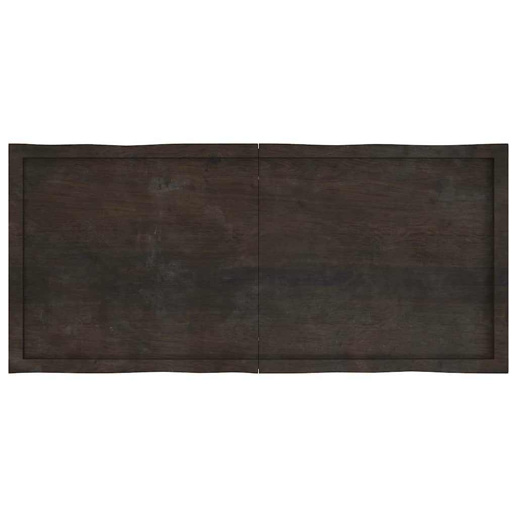 Dark Brown Live Edge Solid Wood Table Top 140x60 cm
