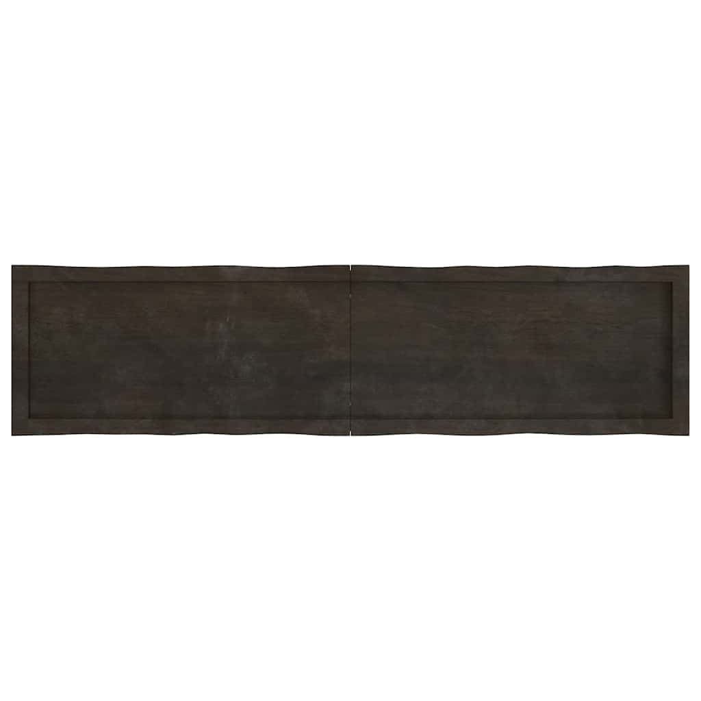 Solid Wood Live Edge Table Top, Dark Brown, 160x40 cm, Treated