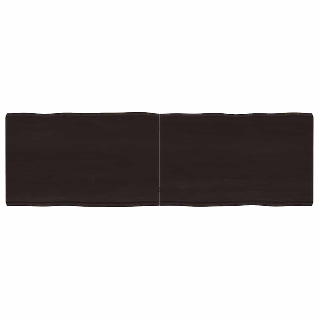 Dark Brown Live Edge Table Top - Solid Wood 160x50cm