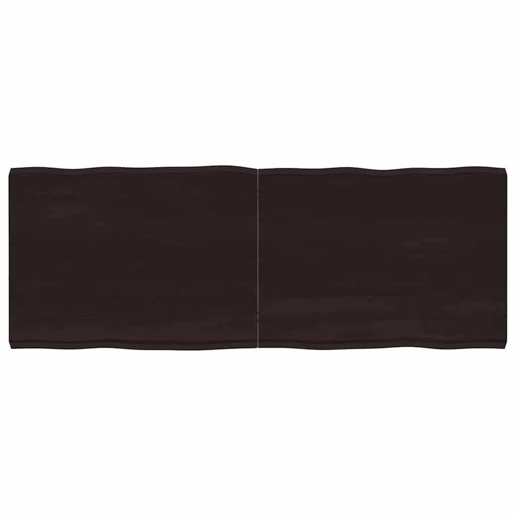 Solid Wood Live Edge Table Top, Dark Brown 160x60 cm