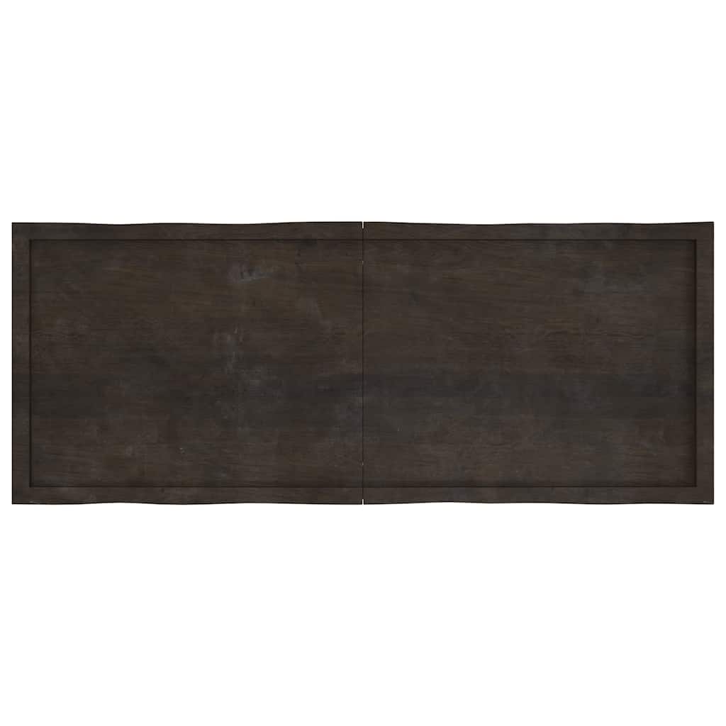 Solid Wood Live Edge Table Top, Dark Brown 160x60 cm