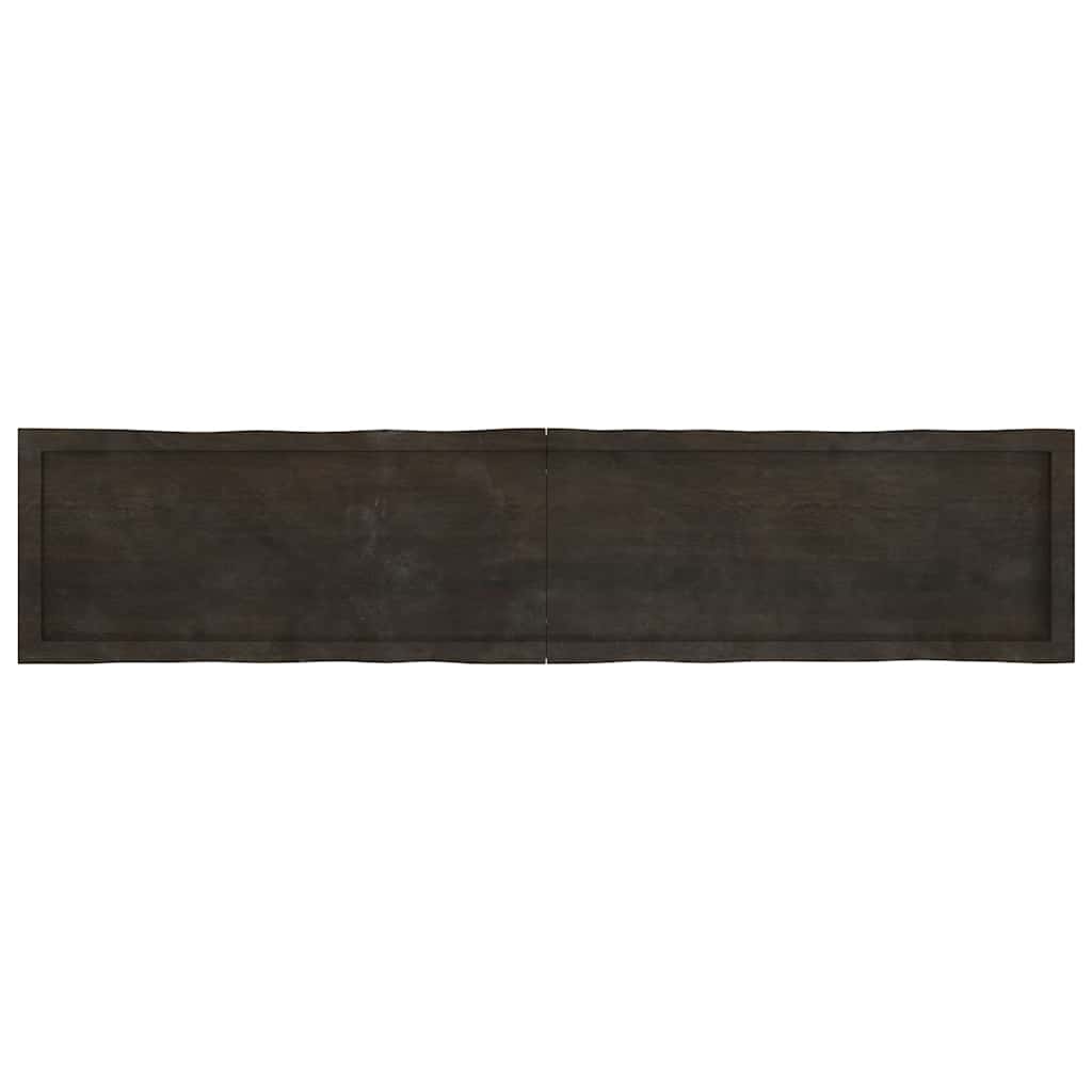 Dark Brown Live Edge Solid Wood Table Top 180x40cm - Treated
