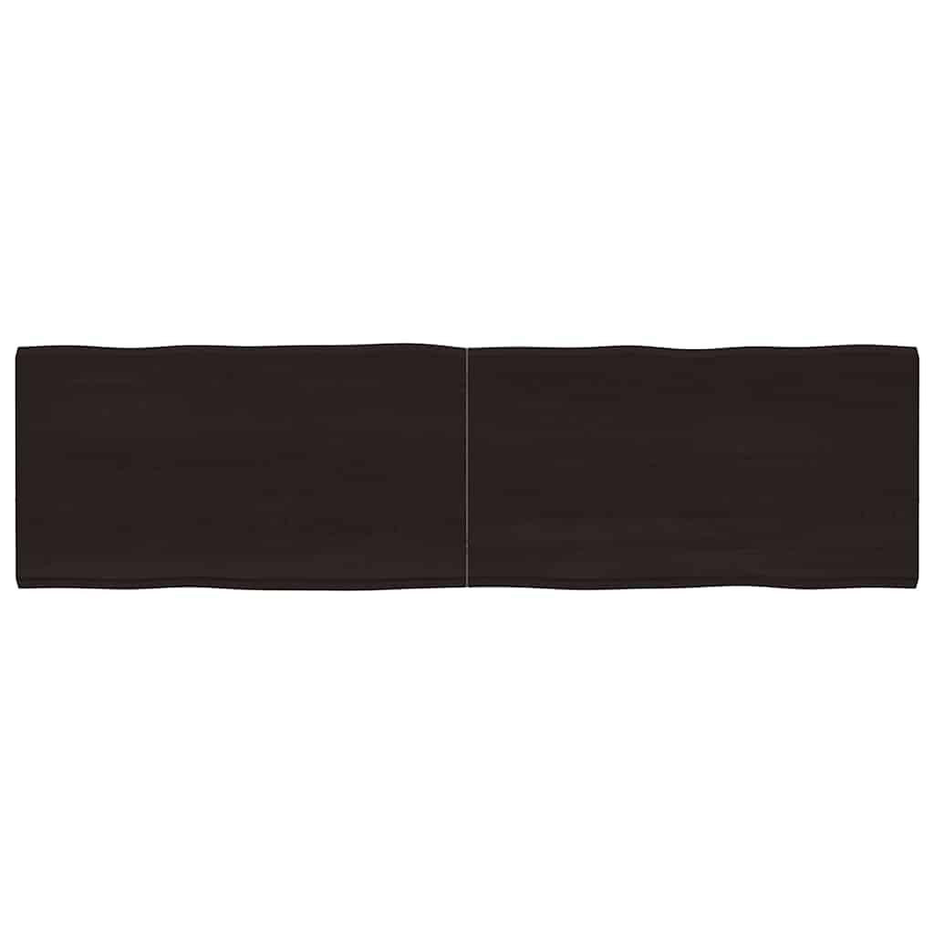 Dark Brown Live Edge Solid Wood Table Top 180x50cm - Treated
