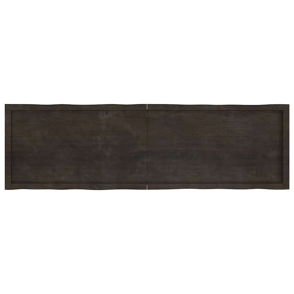 Dark Brown Live Edge Solid Wood Table Top 180x50cm - Treated