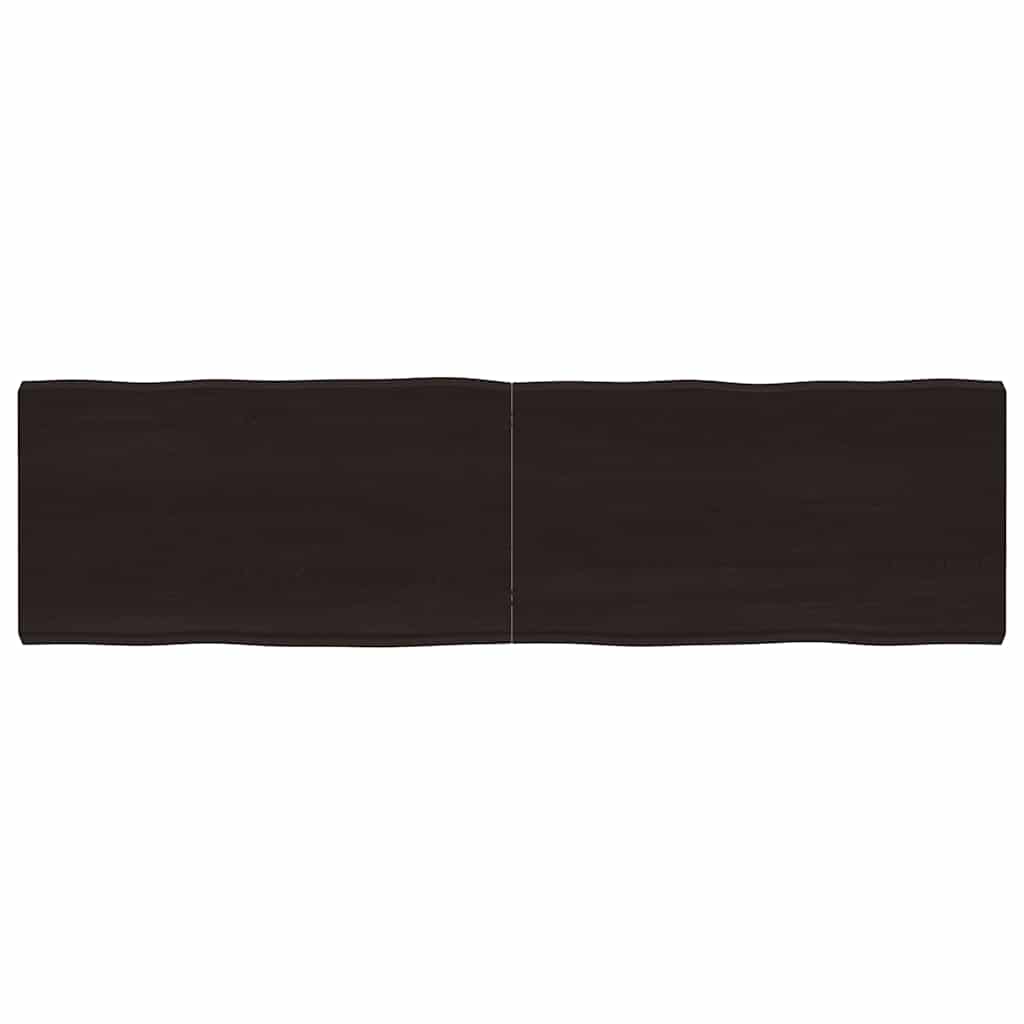 Live Edge Solid Wood Table Top, Dark Brown, 180x50 cm