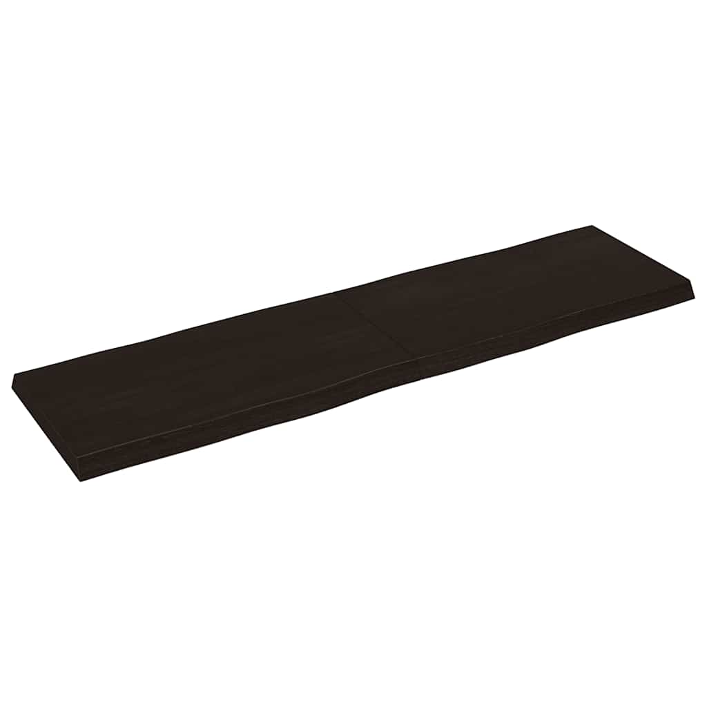 Live Edge Solid Wood Table Top, Dark Brown, 180x50 cm