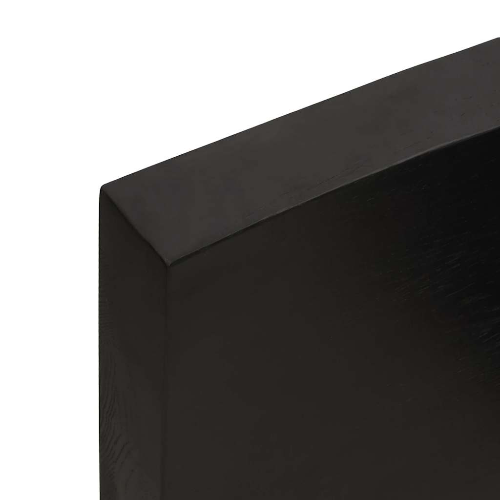 Live Edge Solid Wood Table Top, Dark Brown, 180x50 cm