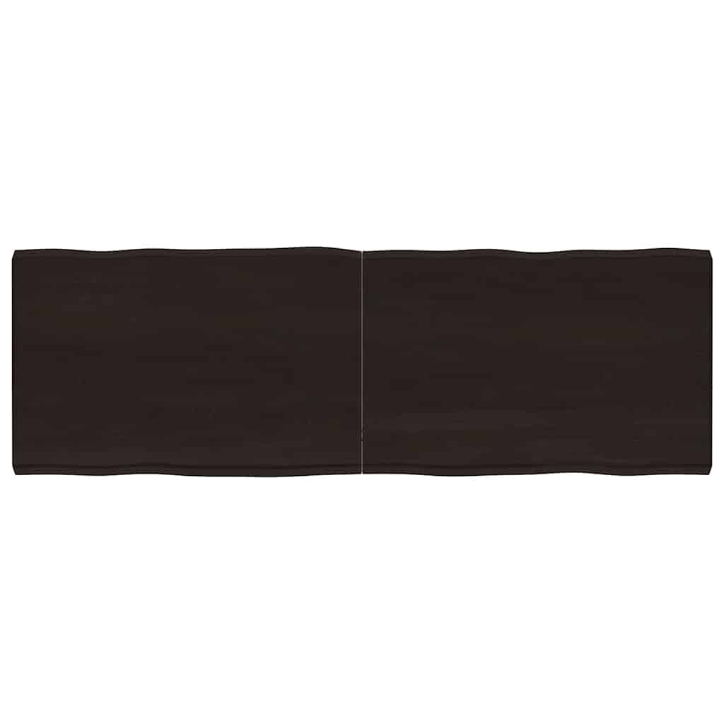 Live Edge Solid Wood Table Top, Dark Brown, 180x60 cm
