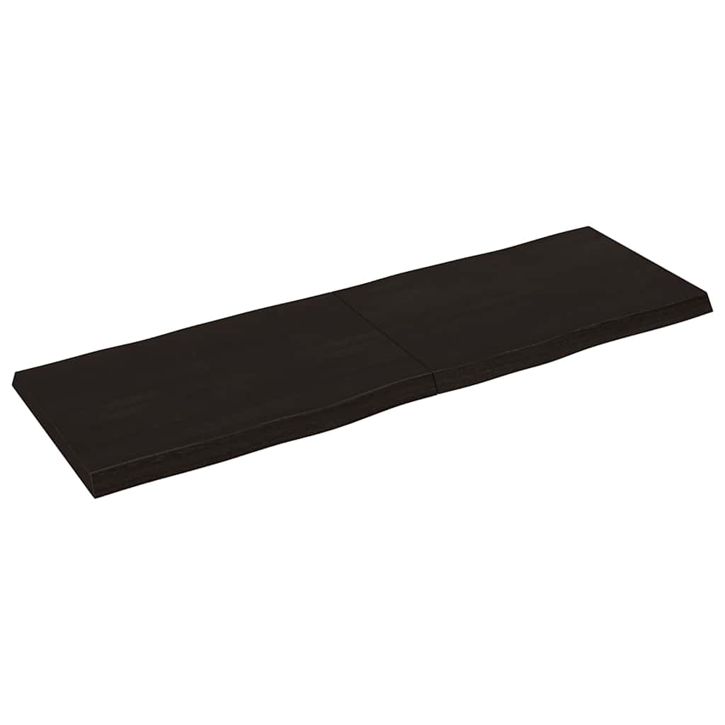 Live Edge Solid Wood Table Top, Dark Brown, 180x60 cm