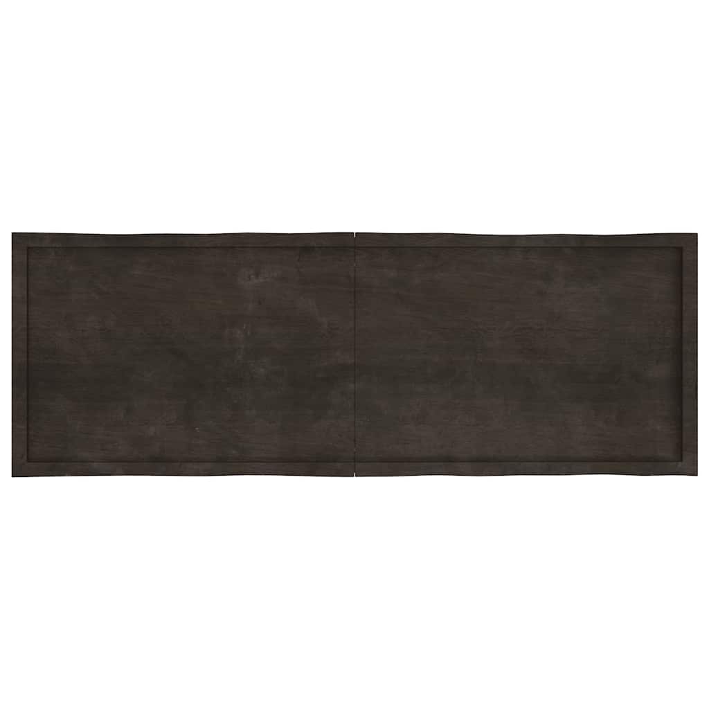 Live Edge Solid Wood Table Top, Dark Brown, 180x60 cm