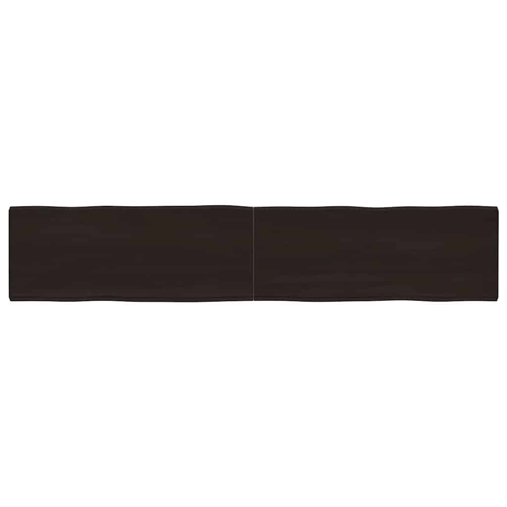 Live Edge Dark Brown Solid Wood Table Top 200x40 cm