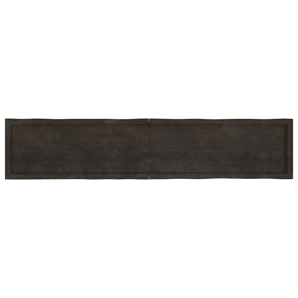 Live Edge Dark Brown Solid Wood Table Top 200x40 cm