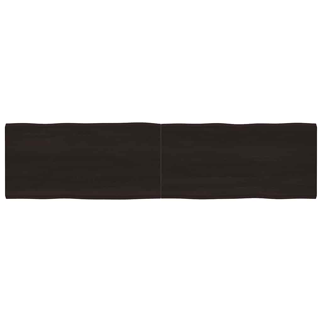 Live Edge Dark Brown Solid Wood Table Top 200x50 cm Adjustable