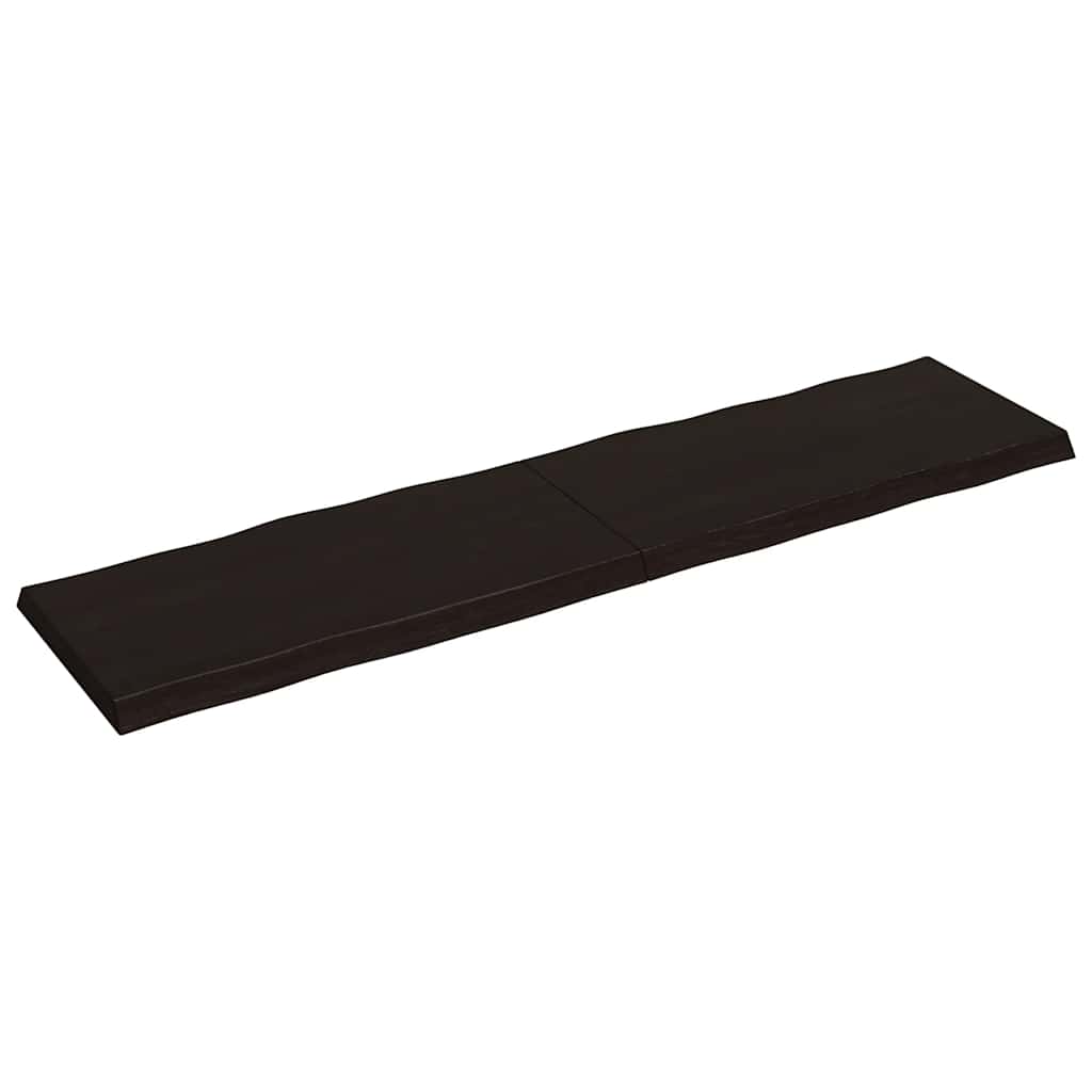 Live Edge Dark Brown Solid Wood Table Top 200x50 cm Adjustable