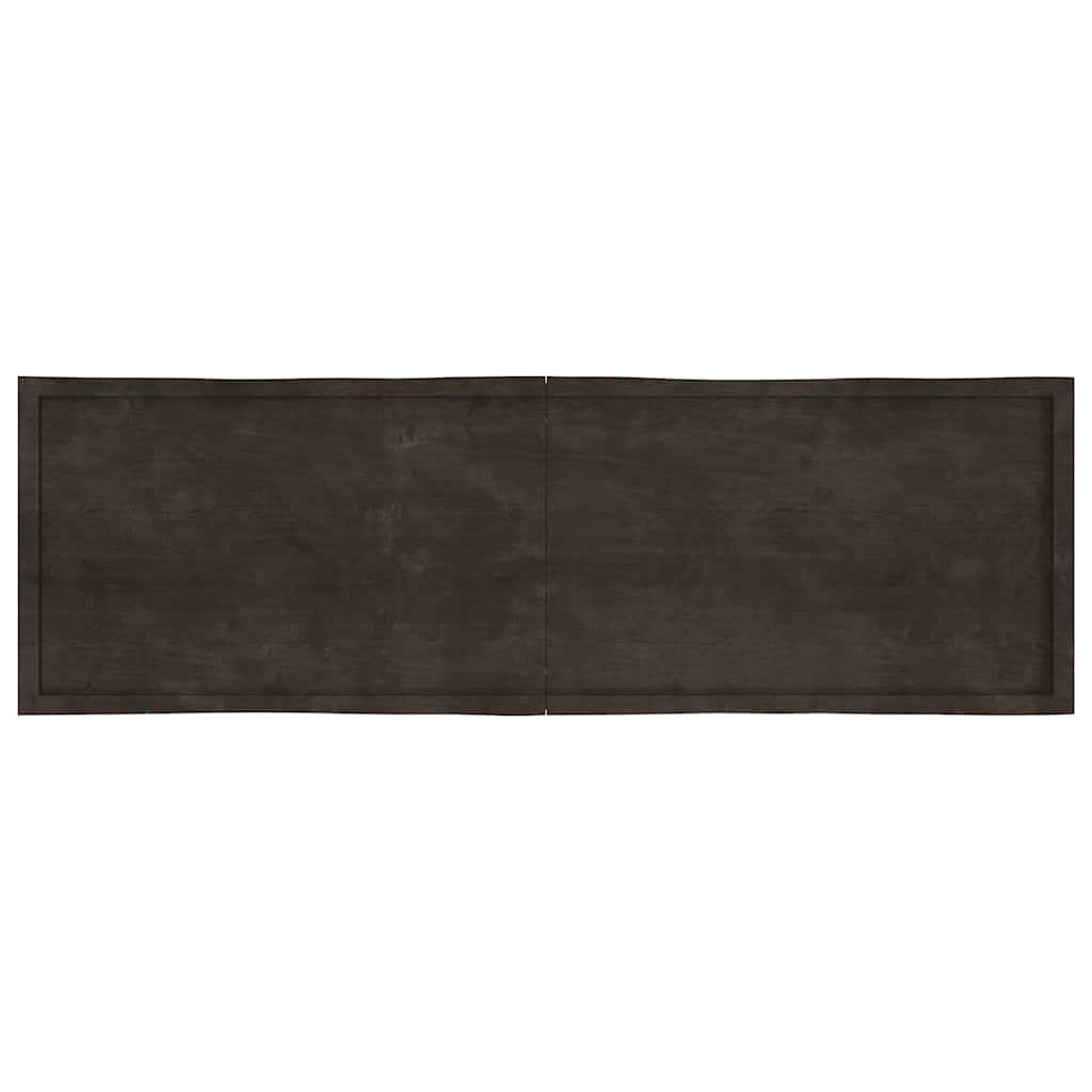 Solid Wood Live Edge Table Top, Dark Brown 200x60 cm
