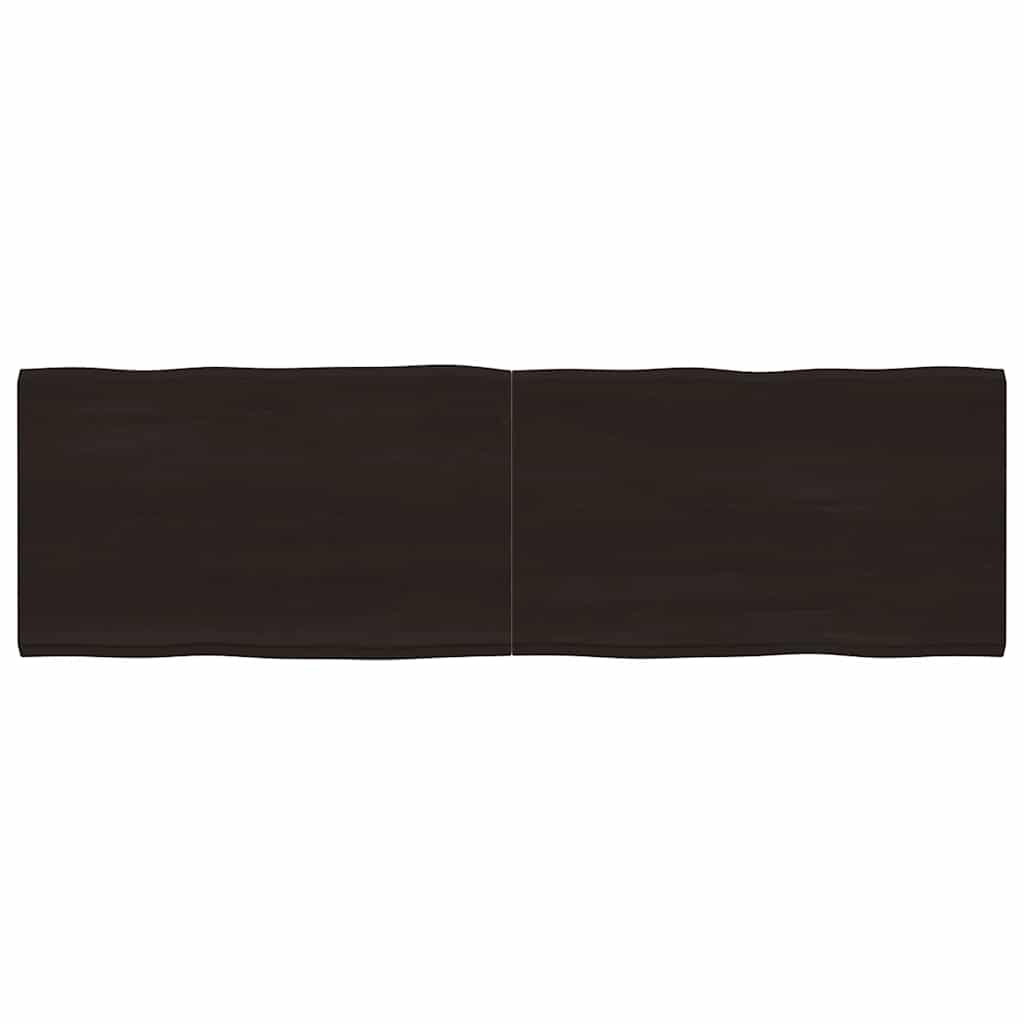 Live Edge Solid Wood Table Top, Dark Brown, 200x60x(2-6) cm