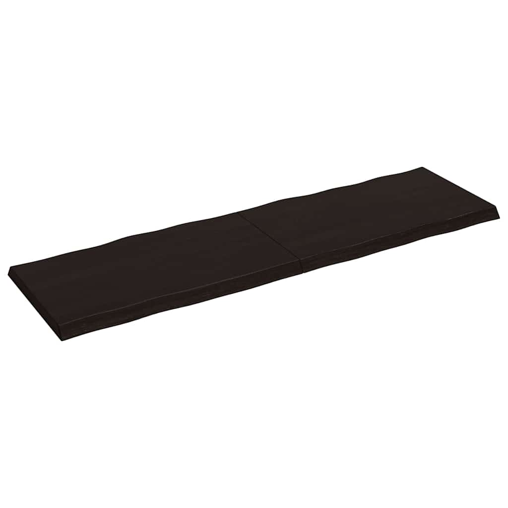 Live Edge Solid Wood Table Top, Dark Brown, 200x60x(2-6) cm