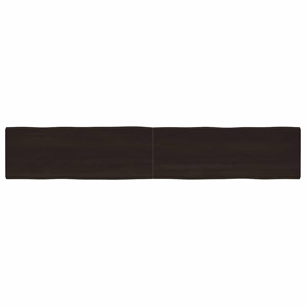 Dark Brown Live Edge Solid Wood Table Top 220x40cm - Treated