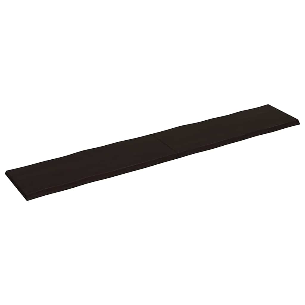 Dark Brown Live Edge Solid Wood Table Top 220x40cm - Treated