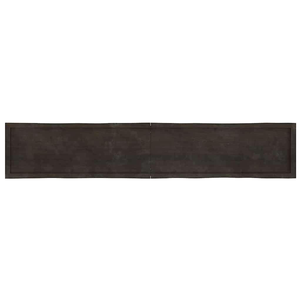 Dark Brown Live Edge Solid Wood Table Top 220x40cm - Treated