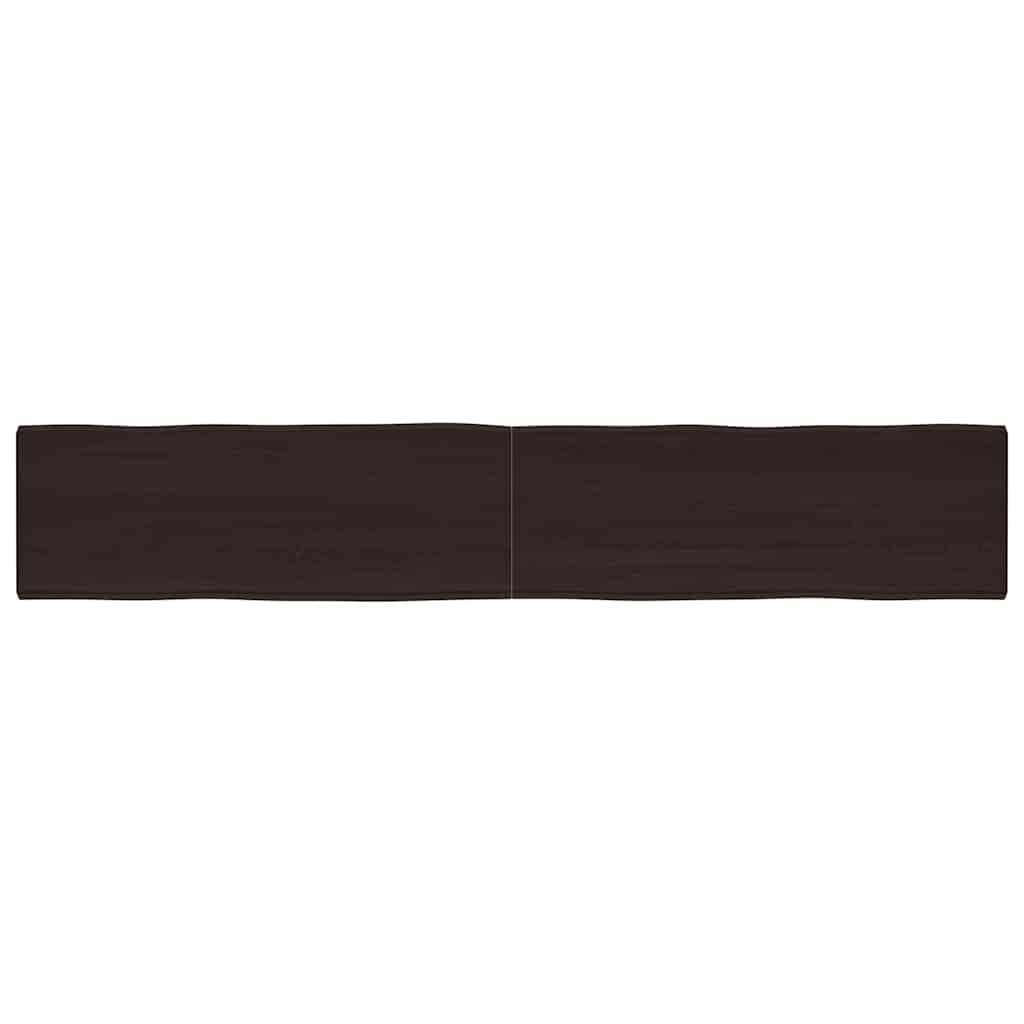 Live Edge Dark Brown Solid Wood Table Top 220x40 cm