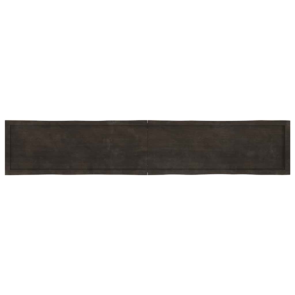 Live Edge Dark Brown Solid Wood Table Top 220x40 cm