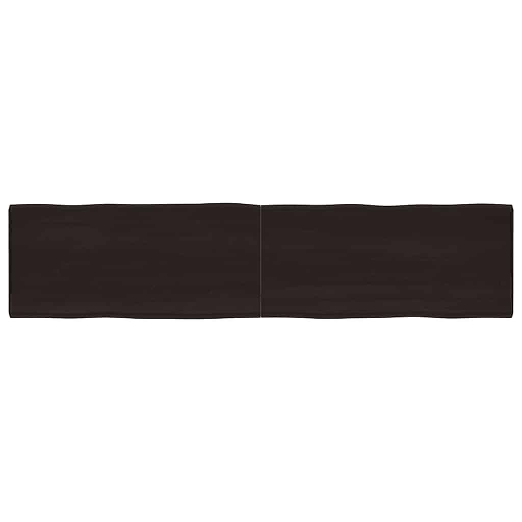 Live Edge Dark Brown Solid Wood Table Top - 220x50 cm