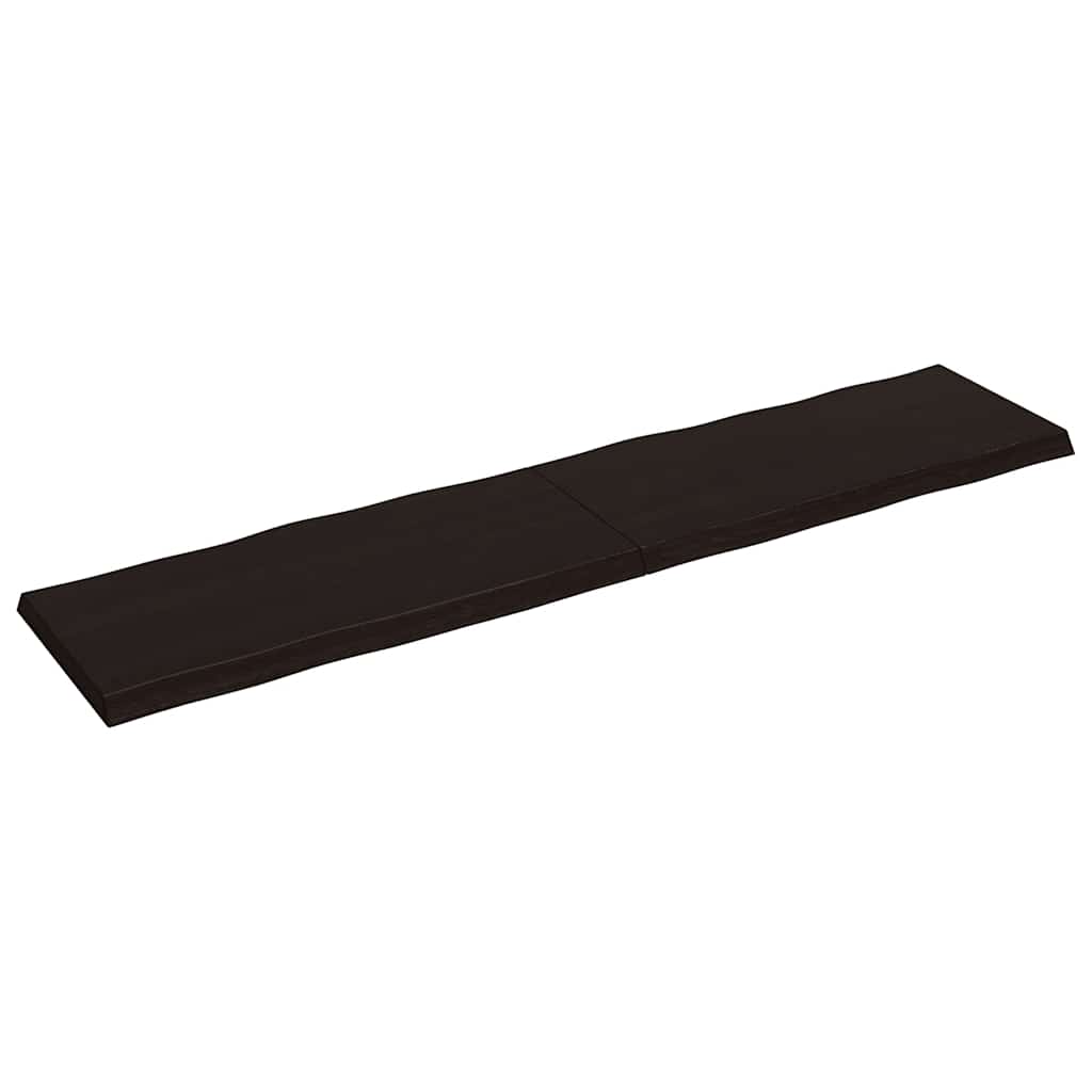 Live Edge Dark Brown Solid Wood Table Top - 220x50 cm