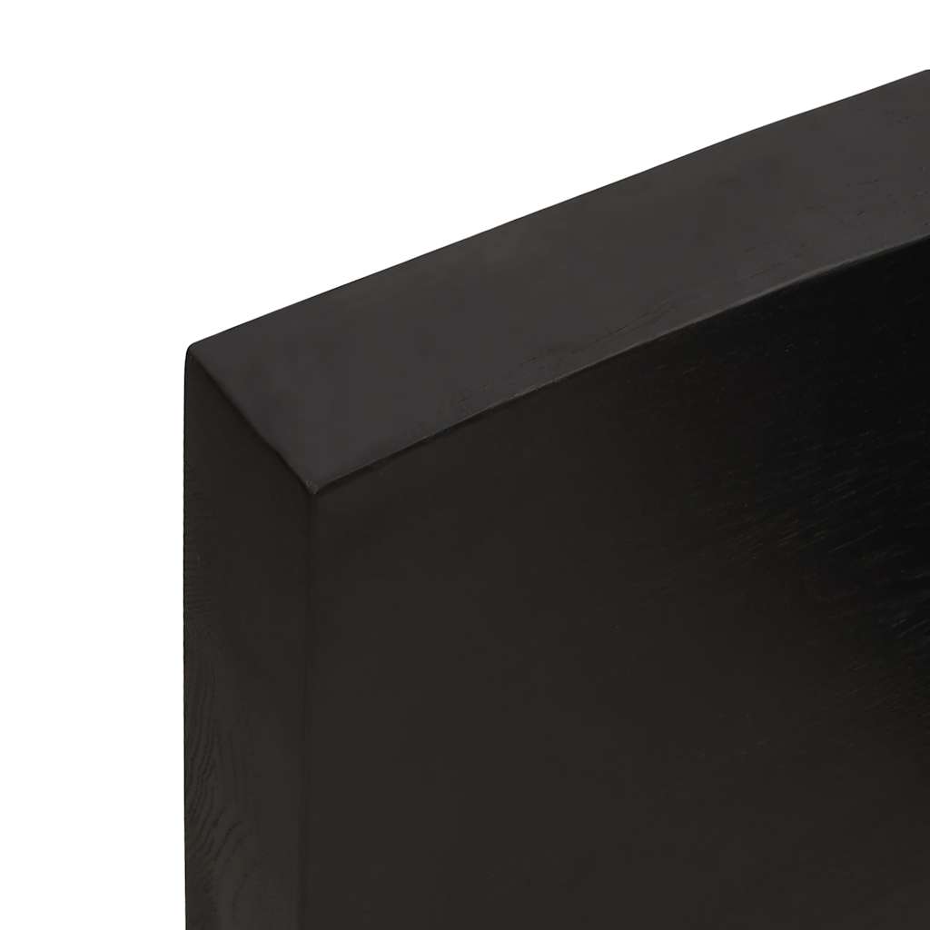 Live Edge Dark Brown Solid Wood Table Top - 220x50 cm